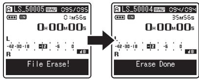 OLYMPUS LS-5 - Erasing One File at a Time - 4