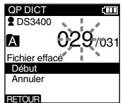 OLYMPUS DS-3400 - Effacement d'un fichier - 2