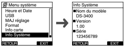 OLYMPUS DS-3400 - Vérification des informations de système (Info Système) - 2