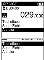 OLYMPUS DS-3400 - Effacement de tous les fichiers d'un dossier - 1