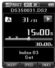 OLYMPUS DS-3500 - Setting an index mark - 1