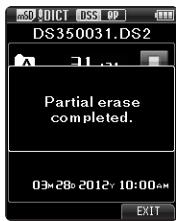 OLYMPUS DS-3500 - Press the ERASE button to confirm the erasure. - 3