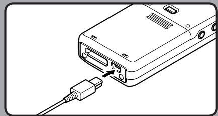 OLYMPUS DS-3500 - Connect the USB cable to the recorder. - 1