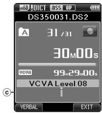 OLYMPUS DS-3500 - Adjust the start/stop actuation level: While the recorder is in recording mode, press the or button to adjust the actuation level. - 1