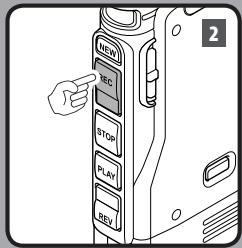 OLYMPUS DS-3500 - Select and play the file you want to overwrite. - 1