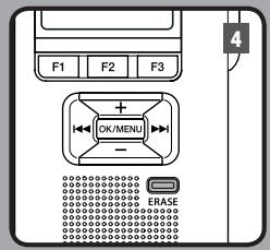 OLYMPUS DS-3500 - In the position you want to end partial erase, press the ERASE button again. - 7