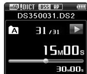 OLYMPUS DS-3500 - In the position you want to end partial erase, press the ERASE button again. - 1