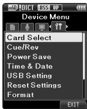 OLYMPUS DS-3500 - Press the  or  button to select [Device Menu] tab. - 1