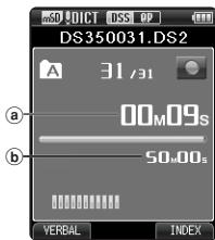 OLYMPUS DS-3500 - Press the REC button to start overwriting. - 1
