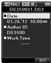 OLYMPUS DS-3500 - Displaying file information - 2