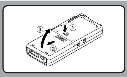 OLYMPUS DS-3500 - Inserting the battery - 1