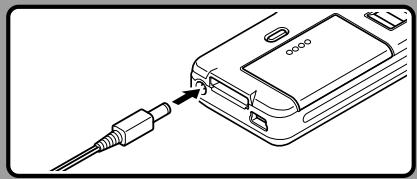 OLYMPUS DS-5000 - Connect the AC adapter to the recorder. - 1