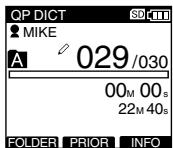 OLYMPUS DS-5000 - Select the file whose information you want to display. - 1