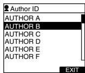 OLYMPUS DS-5000 - Press the + or - button to select the Author ID that you want to assign to the recorder from the ID list. - 1
