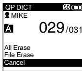 OLYMPUS DS-5000 - Erasing a File - 1