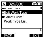 OLYMPUS DS-5000 - Editing the Work Type - 2
