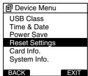 OLYMPUS DS-5000 - Initializing the Recorder's Menu Settings (Reset Settings) - 1