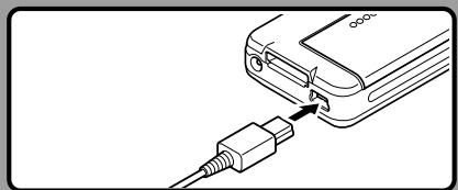 OLYMPUS DS-5000 - Connect a USB cable to the recorder while its POWER switch is turned OFF. - 1