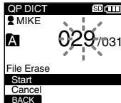 OLYMPUS DS-5000 - Erasing a File - 3