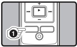 Diagram showing a device control panel with playback buttons and a numbered callout pointing to the left button.