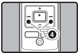 Diagram of a device control panel with labeled buttons and indicator lights, showing a highlighted button labeled '4'