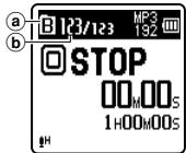 OLYMPUS VN-713PC - While the recorder is in stop mode, press the FOLDER/INDEX button. - 1