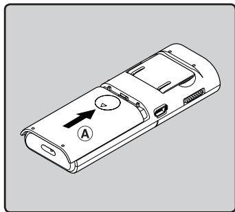 OLYMPUS VN-713PC - Close the battery cover completely by sliding to the direction A. - 1