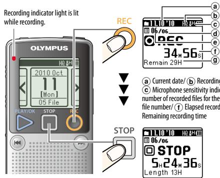 OLYMPUS DP-20, DP-211 - Recording - 1
