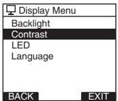OLYMPUS DS-2500,  DS 2500 - Select [Contrast] at the [Display Menu] screen, then press the PLAY/OK or  button. - 1