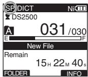 OLYMPUS DS-2500,  DS 2500 - Press the F3 (EXIT) or l button to close the menu screen. - 1