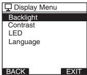 OLYMPUS DS-2500,  DS 2500 - Select [Backlight] at the [Display Menu] screen, then press the PLAY/OK or  button. - 1