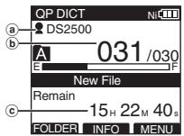 OLYMPUS DS-2500,  DS 2500 - Press the NEW button to create a new file. - 1
