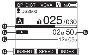 OLYMPUS DS-2500,  DS 2500 - Display status indicators (LCD panel) - 2