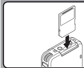 OLYMPUS DS-2500,  DS 2500 - Inserting a SD card - 1
