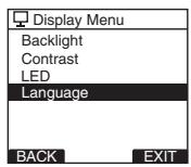 OLYMPUS DS-2500,  DS 2500 - Select [Language] at the [Display Menu] screen, then press the PLAY/OK or  button. - 1