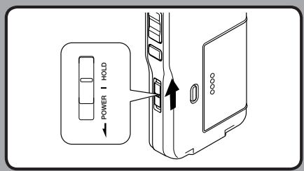 OLYMPUS DS-2500,  DS 2500 - Slide the POWER/HOLD switch to the HOLD position. - 1