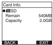OLYMPUS DS-2500,  DS 2500 - Check card information [Card Info.] - 1