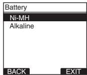 OLYMPUS DS-2500,  DS 2500 - Battery settings - 1