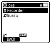 OLYMPUS LS-3,  LS-100,  LS-12,  LS-14,  LS-20,  LS-20M,  LS-3,  LS-5 - Press the LIST button repeatedly to set the [Home] display. - 1