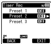 OLYMPUS LS-3,  LS-100,  LS-12,  LS-14,  LS-20,  LS-20M,  LS-3,  LS-5 - Press the ^+ or - button to select a preset number. - 1