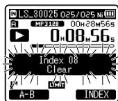 OLYMPUS LS-3,  LS-100,  LS-12,  LS-14,  LS-20,  LS-20M,  LS-3,  LS-5 - Clearing an index mark or a temp mark - 2