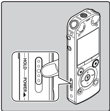OLYMPUS LS-3,  LS-100,  LS-12,  LS-14,  LS-20,  LS-20M,  LS-3,  LS-5 - Set the recorder to HOLD mode - 1