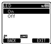 OLYMPUS LS-3,  LS-100,  LS-12,  LS-14,  LS-20,  LS-20M,  LS-3,  LS-5 - Press the + or - button to change the setting. - 1
