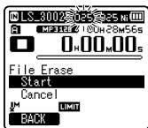 OLYMPUS LS-3,  LS-100,  LS-12,  LS-14,  LS-20,  LS-20M,  LS-3,  LS-5 - Erasing files - 3