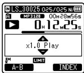 OLYMPUS LS-3,  LS-100,  LS-12,  LS-14,  LS-20,  LS-20M,  LS-3,  LS-5 - Changing the playback speed - 2