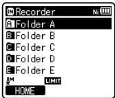 OLYMPUS LS-3,  LS-100,  LS-12,  LS-14,  LS-20,  LS-20M,  LS-3,  LS-5 - When [Recorder] is selected: - 1