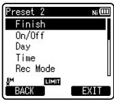 OLYMPUS LS-3,  LS-100,  LS-12,  LS-14,  LS-20,  LS-20M,  LS-3,  LS-5 - Press the + or - button to select the item to set. - 1
