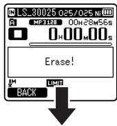 OLYMPUS LS-3,  LS-100,  LS-12,  LS-14,  LS-20,  LS-20M,  LS-3,  LS-5 - Erasing files - 4