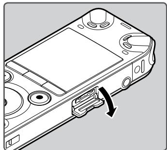 OLYMPUS LS-3,  LS-100,  LS-12,  LS-14,  LS-20,  LS-20M,  LS-3,  LS-5 - Inserting a microSD card - 1