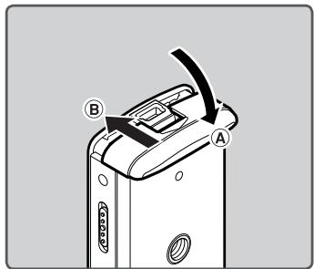 OLYMPUS LS-3,  LS-100,  LS-12,  LS-14,  LS-20,  LS-20M,  LS-3,  LS-5 - Inserting batteries - 4